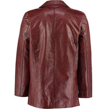 Load image into Gallery viewer, Men's Max Payne Wine Red Leather Coat -