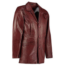 Load image into Gallery viewer, Men's Max Payne Wine Red Leather Coat -