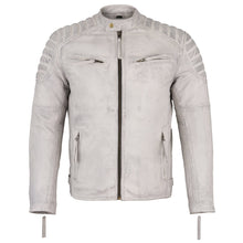 Load image into Gallery viewer, Mens Slim Fit Retro Style Biker Grey Leather Jacket - Ivar -