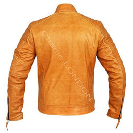 Designer Vintage Brown Weybridge Leather Jacket Mens