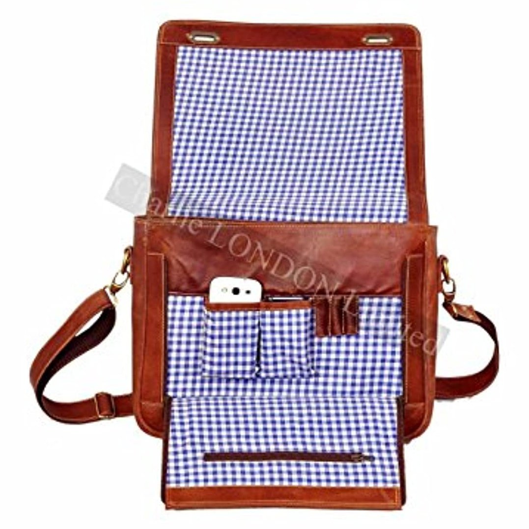 Vintage Tan Leather Laptop MacBook Messenger Bags Charlie London Leather Jackets Vintage Biker Apparel Accessories