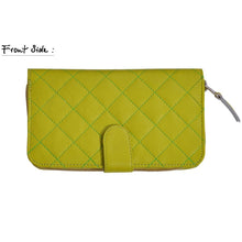 Load image into Gallery viewer, Women's Lime Green Quilted Wallet Purse -