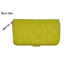 Load image into Gallery viewer, Women's Lime Green Zip Round Leather Purse -