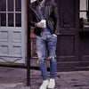Black Leather Jacket Combination With Blue Jeans