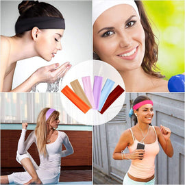 14 PCS Yoga Cotton Headbands Elastic Stretch Sweatband Hairband Mixed Colors Ballet Head Band for Women/Girls Sports/Pilates/Fitness