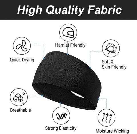 2 PCS Elastic Sports Headbands for Men/Women - With Inner Grip Strip to Keep Headband Securely in Place | Fits ALL HEAD SIZES | Sweat Wicking Fabric to Keep your Head Dry & Cool