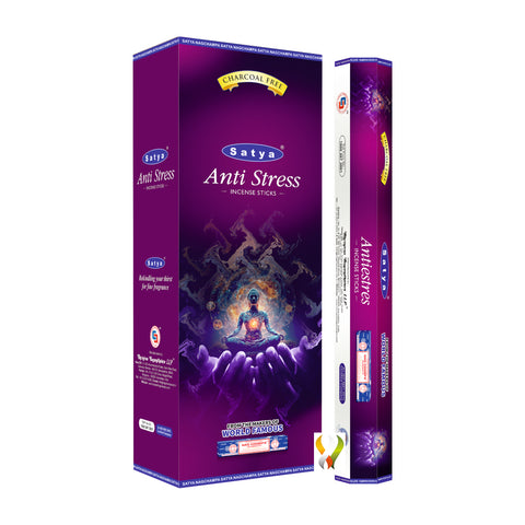 Satya Anti Stress Hexa Incense - 120 All-Natural Calming Sticks