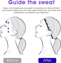 Load image into Gallery viewer, Elastic Sports Headbands 4 Packs Athletic Exercise Sport Football Non-Slip Silicone Grip Thin Headpiece Mini Sweatband Headwear Yoga Outdoor