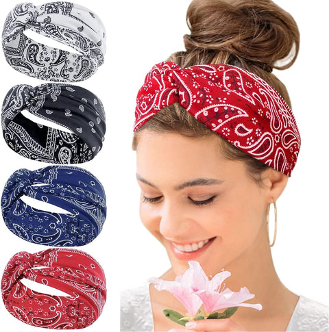 Wide Headbands for Women's Hair Headband Soft Head Bands Adult Women Hairband Turban Flower Cotton Head band Everyday Yoga Sport Fitness