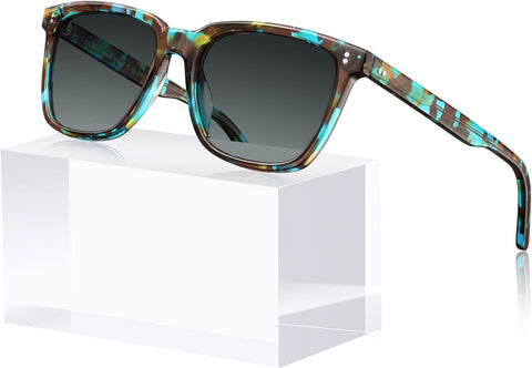 Retro Polarised Sunglasses for Women UV400 Protection Driving Outdoor Acetate Frame