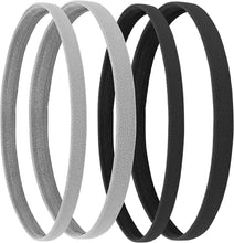 Load image into Gallery viewer, Elastic Sports Headbands 4 Packs Athletic Exercise Sport Football Non-Slip Silicone Grip Thin Headpiece Mini Sweatband Headwear Yoga Outdoor