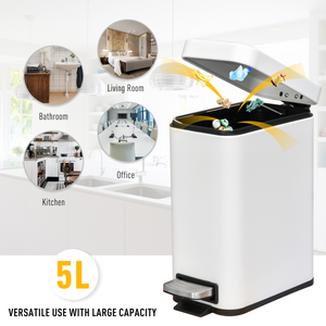 5L Stylish Steel Pedal Bin - Compact, Chic & Easy-Clean for Every Space!