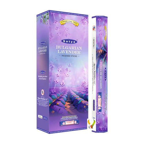 Satya Bulgarian Lavender Hexa Incense Sticks - 120 All-Natural Aromatic Sticks