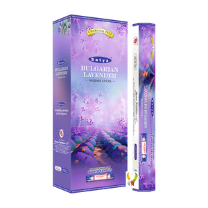 Satya Bulgarian Lavender Hexa Incense Sticks - 120 All-Natural Aromatic Sticks