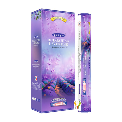 Satya Bulgarian Lavender Hexa Incense Sticks - 120 All-Natural Aromatic Sticks