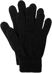 12 Pairs Thermal Magic Stretch Gloves – Unisex Winter Warm Gloves for Men & Women, Soft Acrylic Knit, One Size, Black