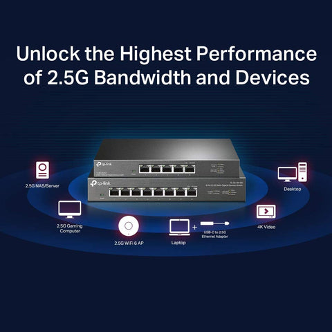 TP-Link TL-SG105-M2 5-Port 2.5G Unmanaged Switch | Fanless & Desktop/Wall Mount