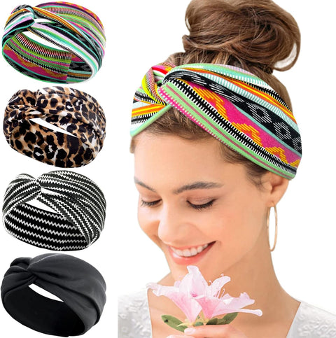 Wide Headbands for Women's Hair Headband Soft Head Bands Adult Women Hairband Turban Flower Cotton Head band Everyday Yoga Sport Fitness