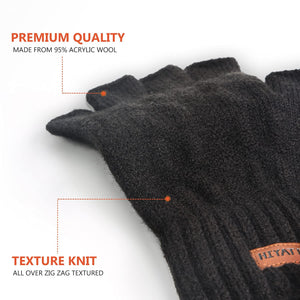 Winter Touchscreen Knit Gloves for Men & Women – Soft Lining, Warm Thermal Acrylic Gloves for Cold Weather