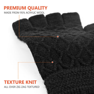 Winter Touchscreen Knit Gloves for Men & Women – Soft Lining, Warm Thermal Acrylic Gloves for Cold Weather