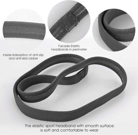 Elastic Sports Headbands 4 Packs Athletic Exercise Sport Football Non-Slip Silicone Grip Thin Headpiece Mini Sweatband Headwear Yoga Outdoor