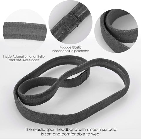 Elastic Sports Headbands 4 Packs Athletic Exercise Sport Football Non-Slip Silicone Grip Thin Headpiece Mini Sweatband Headwear Yoga Outdoor