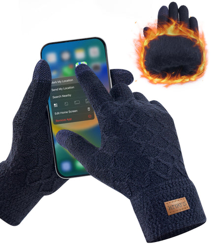 Winter Touchscreen Knit Gloves for Men & Women – Soft Lining, Warm Thermal Acrylic Gloves for Cold Weather