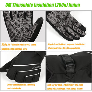 3M Thinsulate Thermal Gloves – Waterproof, Windproof & Touchscreen Winter Ski Gloves (-30°F Warmth)