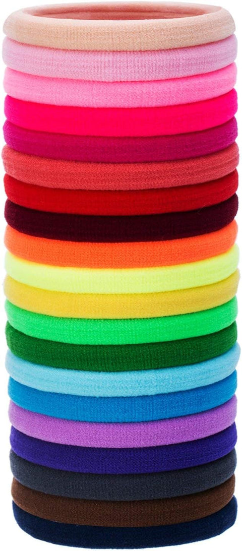20 Pieces Large Cotton Stretch Hair Ties Bands Rope Ponytail Holders Headband for Thick Heavy and Curly Hair