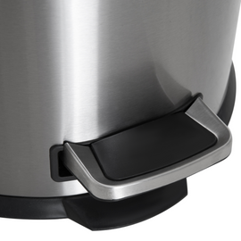 30L Stainless Steel Pedal Bin - Black/Silver, Fingerprint Resistant & Hygienic