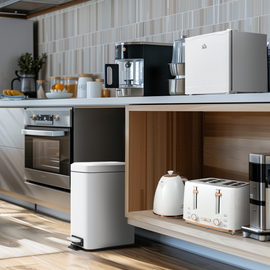 5L Stylish Steel Pedal Bin - Compact, Chic & Easy-Clean for Every Space!