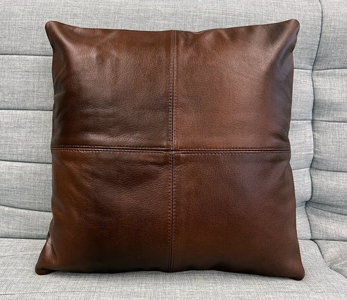 2X Vintage Brown Leather Sofa Cushion Covers Home Decor