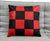 Set of Chequered Leather Cushion Covers