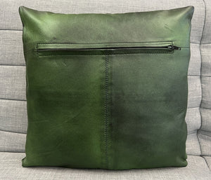 2x Genuine Metallic Leather Sofa Cushion Covers