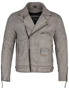 Mens Diamond Biker Style Leather Biker Jacket : Soltau