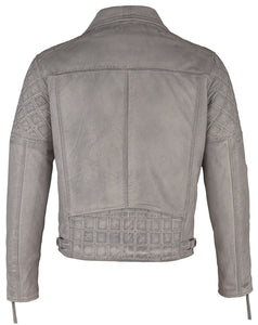 Mens Diamond Biker Style Leather Biker Jacket : Soltau