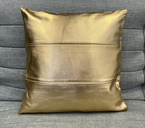 2x Genuine 100% Metallic Leather Sofa Cushion Covers