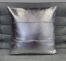 Load image into Gallery viewer, 2x Genuine 100% Metallic Leather Sofa Cushion Covers