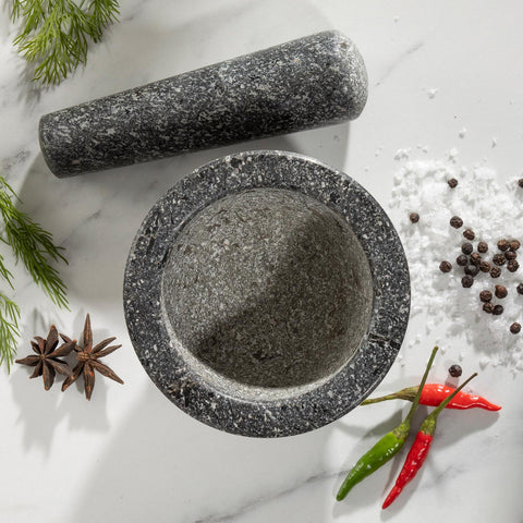Premium Solid Granite Pestle & Mortar Set – Unleash Flavors in Your Kitchen!