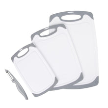 Load image into Gallery viewer, Ultimate 3-Piece Easy Grip Chopping Board Set with Peeler - Food Safe &amp; Durable