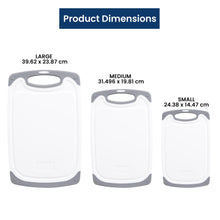 Load image into Gallery viewer, Ultimate 3-Piece Easy Grip Chopping Board Set with Peeler - Food Safe &amp; Durable