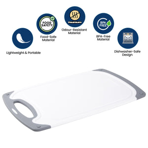 Ultimate 3-Piece Easy Grip Chopping Board Set with Peeler - Food Safe & Durable