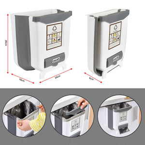 Space-Saving Foldable Trash Bin: Compact & Hangable Design for Every Kitchen!