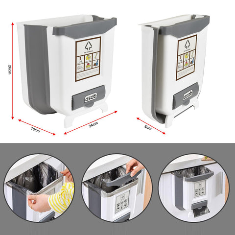 Space-Saving Foldable Trash Bin: Compact & Hangable Design for Every Kitchen!