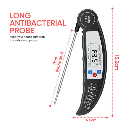 Instant Read Digital Food Thermometer - Accurate & Easy-to-Use Kitchen Tool