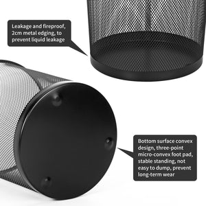 Vinsani 2-Pack Modern Black Mesh Trash Bins - Stylish & Minimalist Waste Baskets