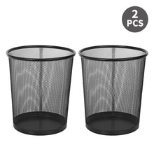 Load image into Gallery viewer, Vinsani 2-Pack Modern Black Mesh Trash Bins - Stylish &amp; Minimalist Waste Baskets