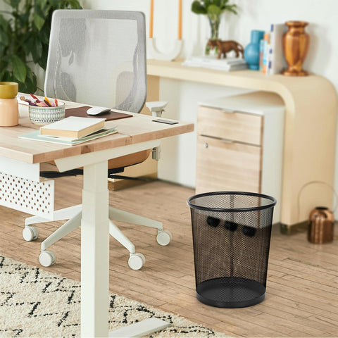 Vinsani 2-Pack Modern Black Mesh Trash Bins - Stylish & Minimalist Waste Baskets