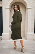 Load image into Gallery viewer, ikrush-lydia-knitted-contrast-trim-long-sleeve-midi-dress-1724786198539773-2.jpg