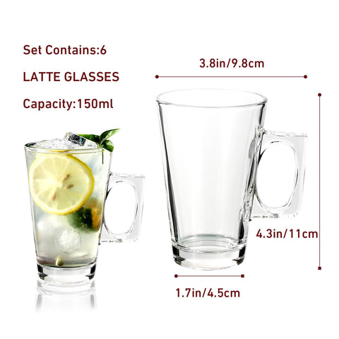Vinsani 6-Piece Latte Glass Set: Elevate Your Coffee Experience!